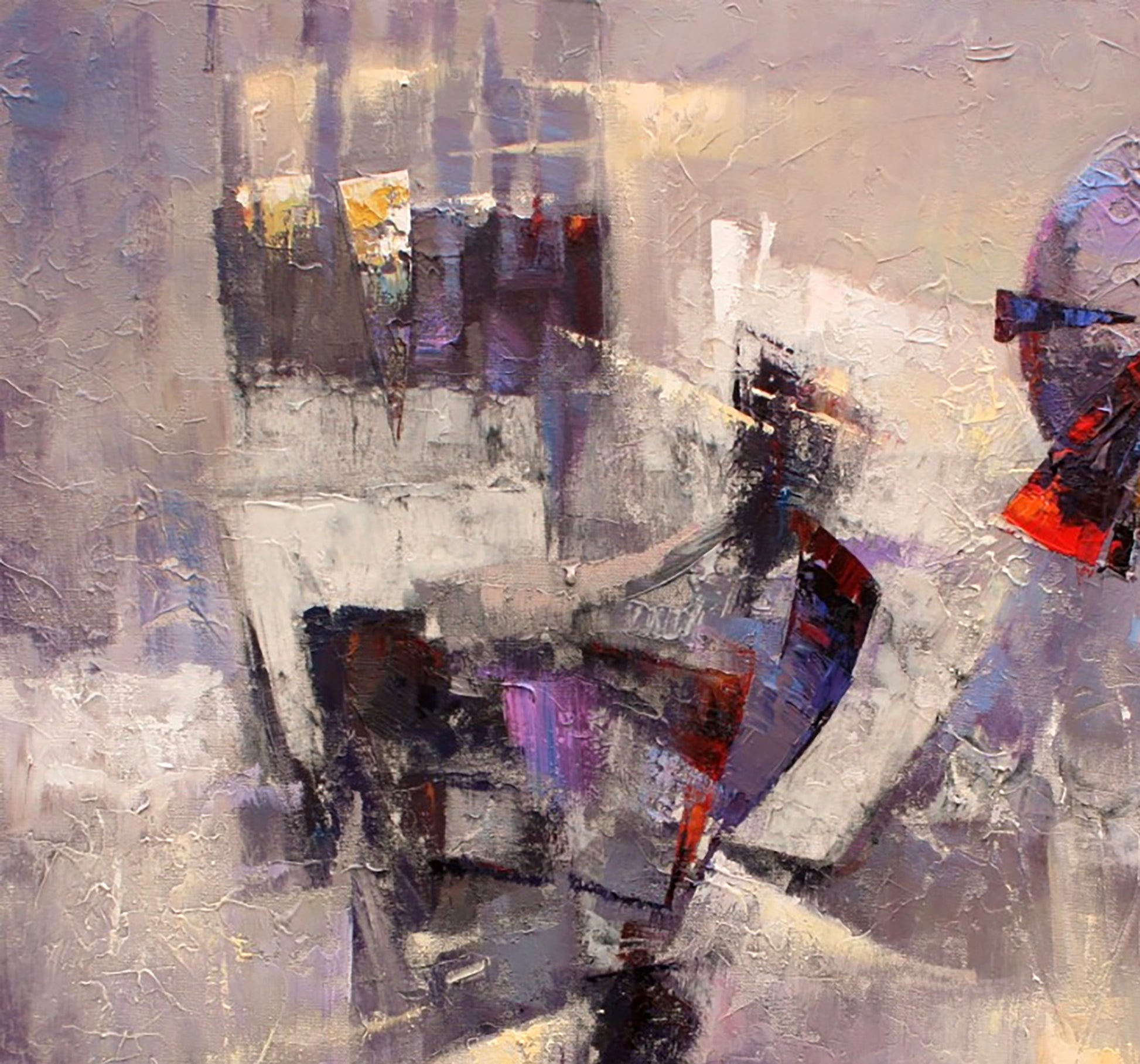 Oil painting Dawn by Valentina Alekseevna Kozyar with bold textured brushstrokes