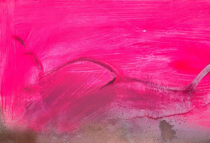 Vibrant fuchsia acrylic painting by Melezhik Olga with bold textured brushstrokes
