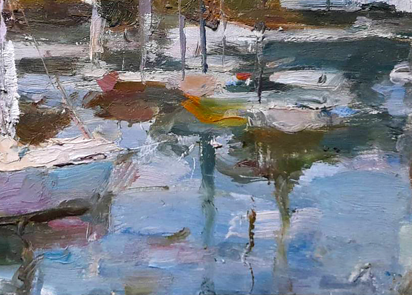 Impressionistic oil painting of yacht tour on river by Ivan Kovalenko
