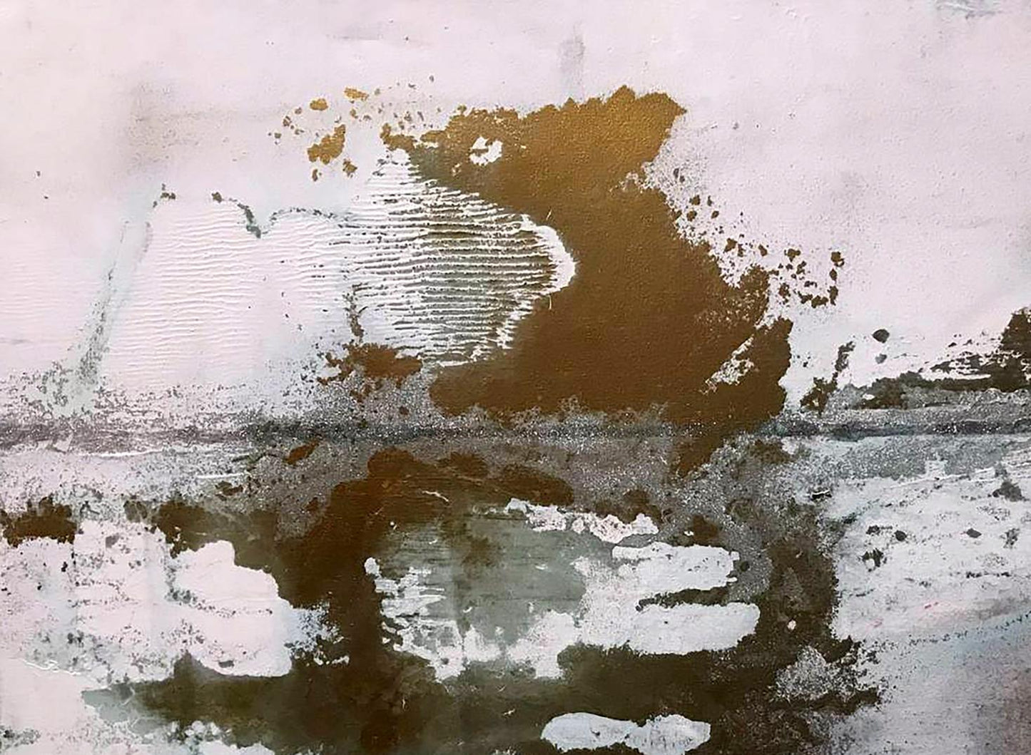 Abstract white ocean acrylic painting by Melezhik Olga with textured layers