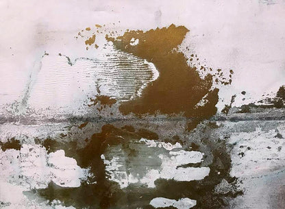 Abstract white ocean acrylic painting by Melezhik Olga with textured layers