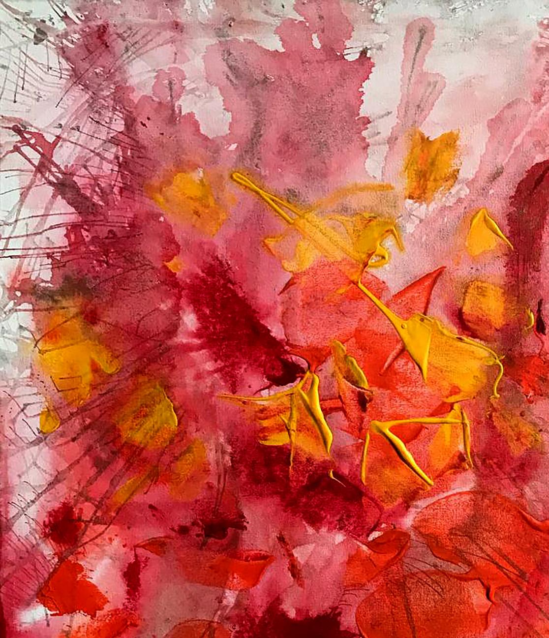 Vibrant abstract acrylic painting Secret Scent by Melezhik Olga