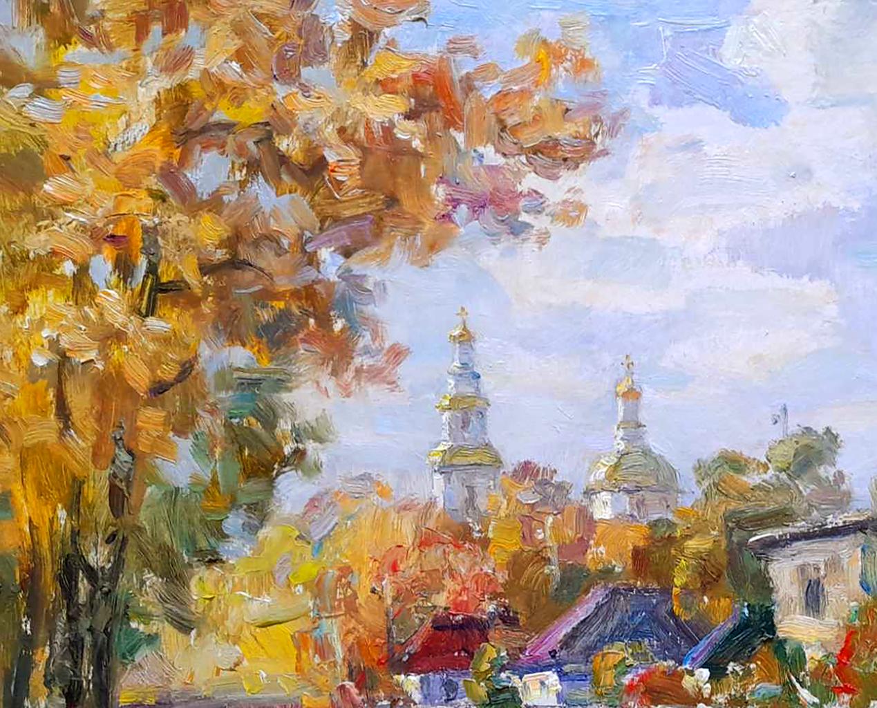 Oil painting City street Kovalenko Ivan Mikhailovich