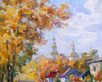Oil painting City street Kovalenko Ivan Mikhailovich