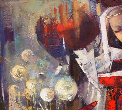 Oil painting Tomorrows rain by Valentina Alekseevna Kozyar abstract expressionist impasto