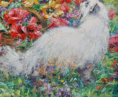 Oil painting showcasing "Alice on a Walk" by Olga Artim