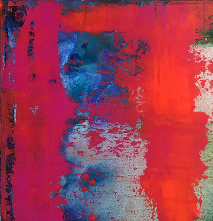Vibrant acrylic painting Passion by Melezhik Olga with bold reds and blues