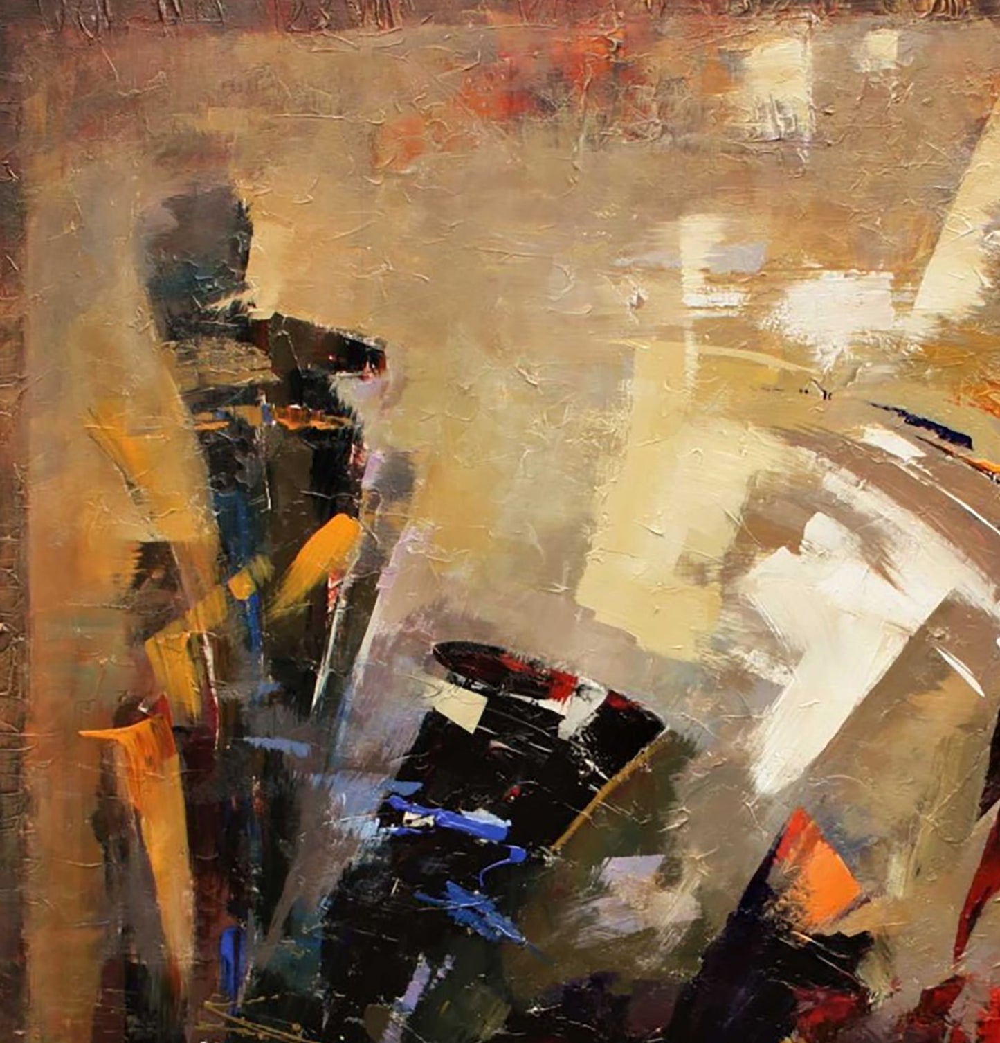 Oil painting Autumn sigh by Valentina Alekseevna Kozyar, abstract impasto in earthy tones