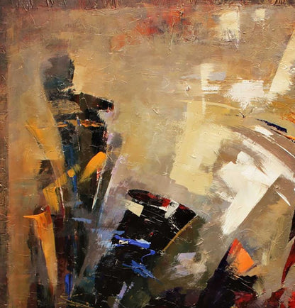 Oil painting Autumn sigh by Valentina Alekseevna Kozyar, abstract impasto in earthy tones