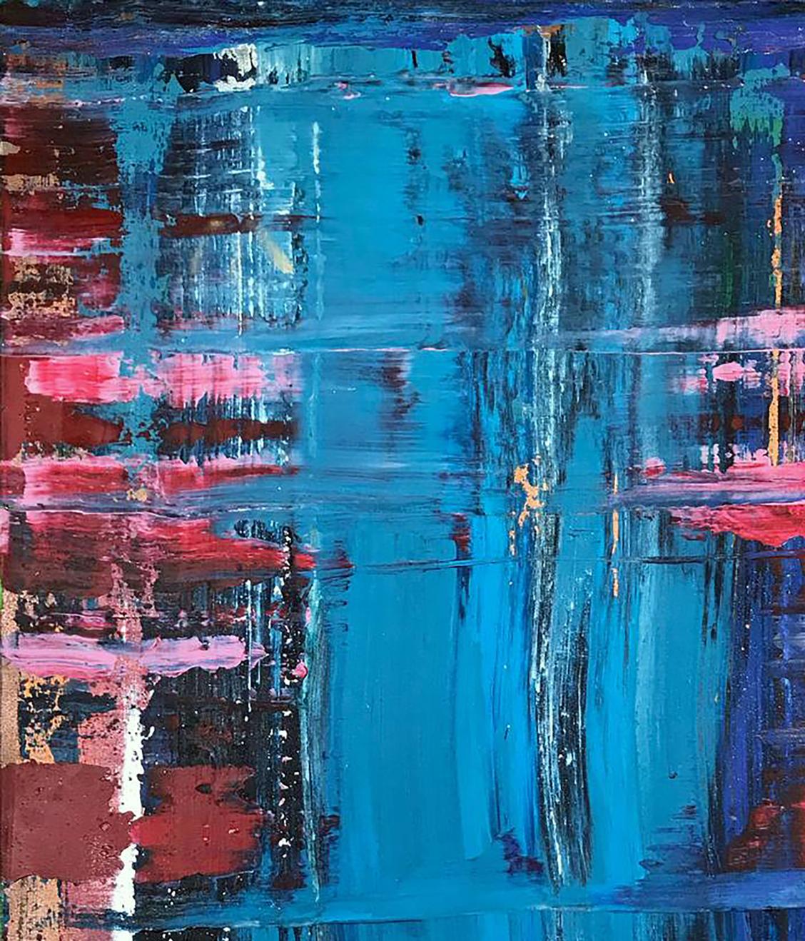 Abstract acrylic painting Conversation on the shore by Melezhik Olga