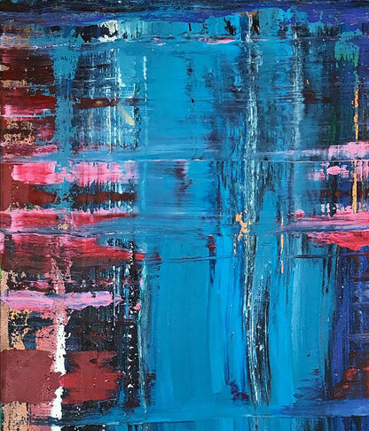 Abstract acrylic painting Conversation on the shore by Melezhik Olga