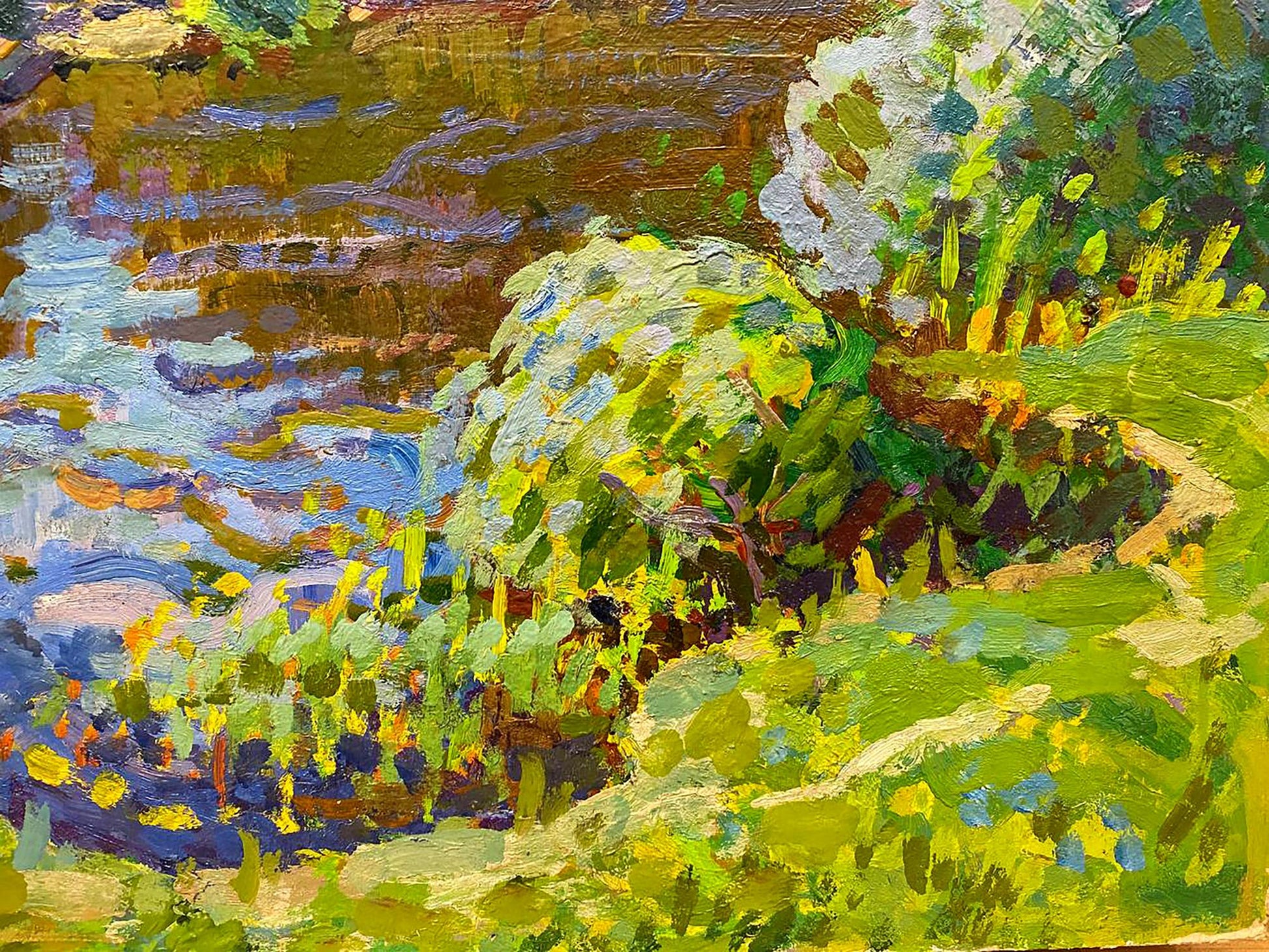Vibrant impressionist oil painting Summer day by Ruban Grigory Savelyevich
