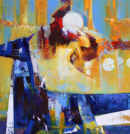 Vibrant oil painting Free skate by Valentina Alekseevna Kozyar with bold colors