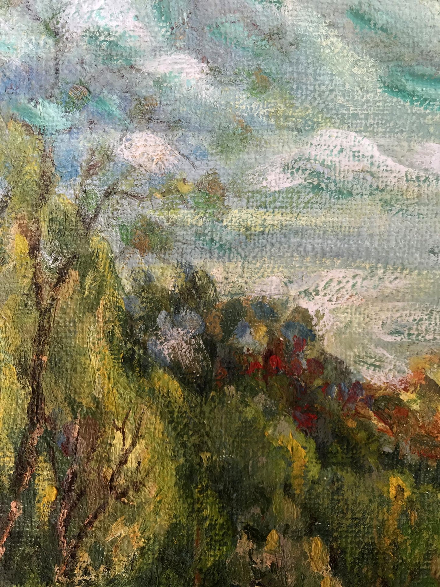 forest painting cloud