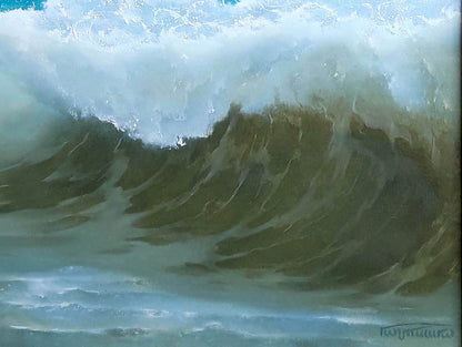 Oil painting The magic of the waves by Korkishko Vasily, dynamic textured ocean wave