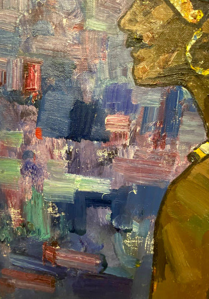 Vibrant abstract oil painting Hindu Stil by Leonid Mikhaylovich