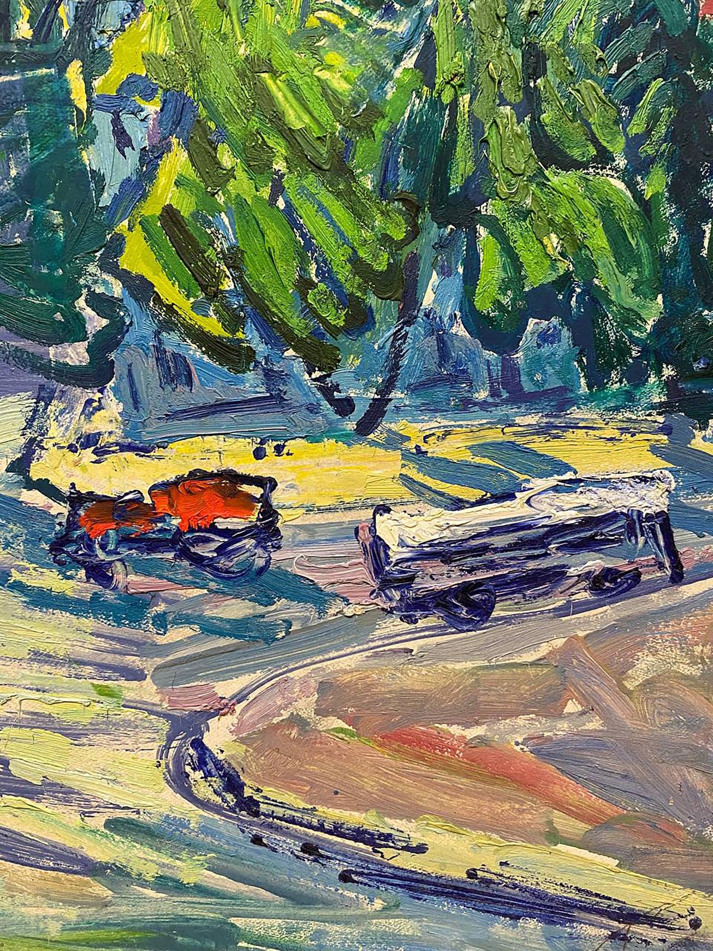 Vibrant impressionist oil painting Road in C. by Glushchenko