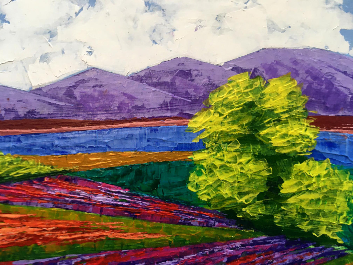 Vibrant impressionist oil painting Road to the mountains by Zadorozhnya V. V