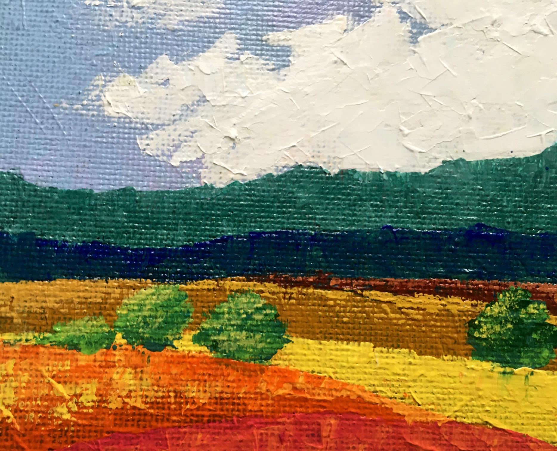 Oil painting Golden field by Zadorozhnya V. V. vibrant textured landscape
