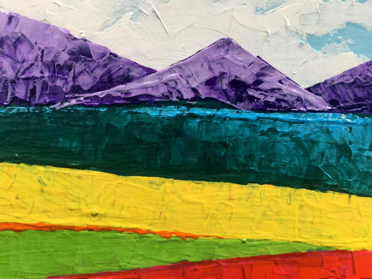 Vibrant oil painting Sunny day among the mountains by V. Zadorozhnya