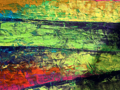 Vibrant oil painting In the summer mountains by Zadorozhnya V. V. with bold stripes