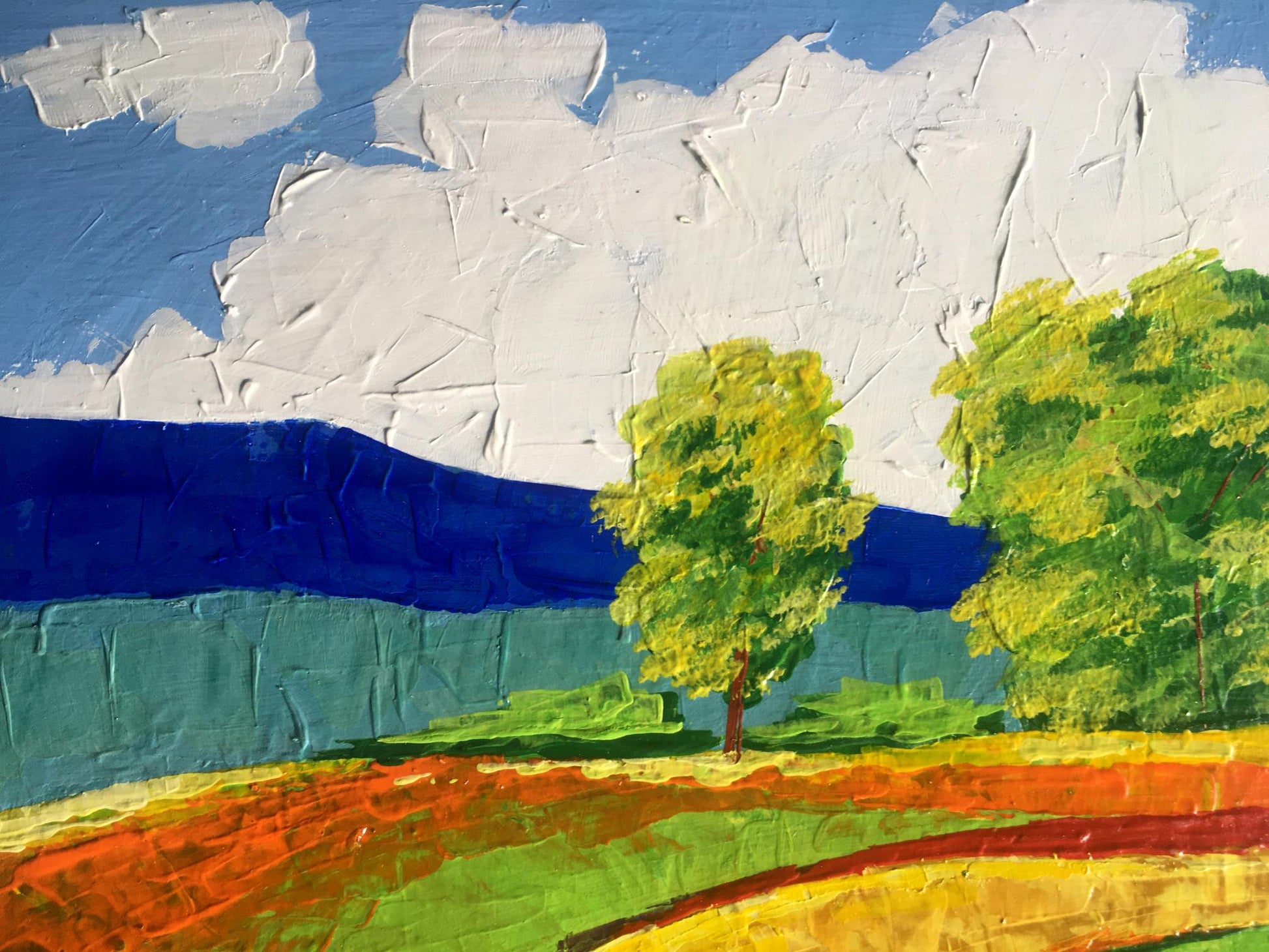 Oil painting Way home by Zadorozhnya V. V. pastoral landscape