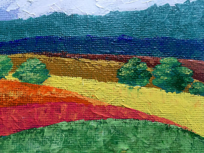 Oil painting Golden field by Zadorozhnya V. V. vibrant hills and mountains