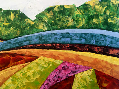 Vibrant oil painting The road to the forest by Zadorozhnya V. V