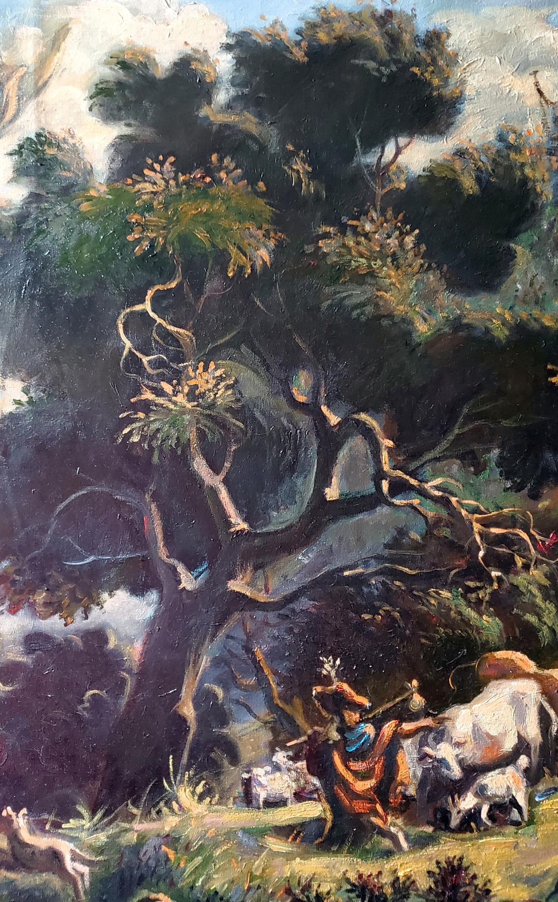 Oil painting Noon in Italy by Litvinov Daniil Olegovich lush tree
