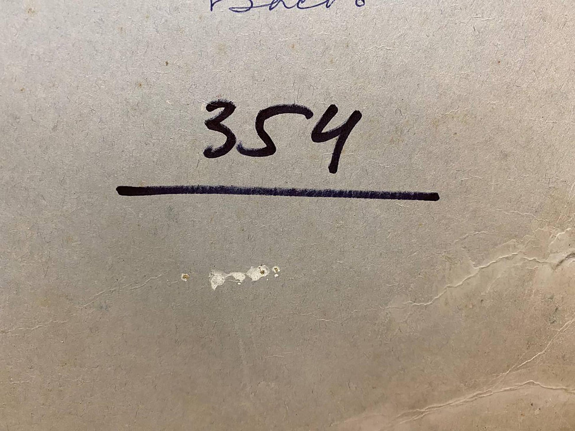 Handwritten number 354 on back of Surf oil painting by Basov Yakov Aleksandrovich