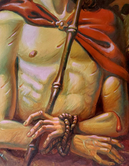 Oil painting of muscular Christ before Pilate by Litvinov Daniil Olegovich