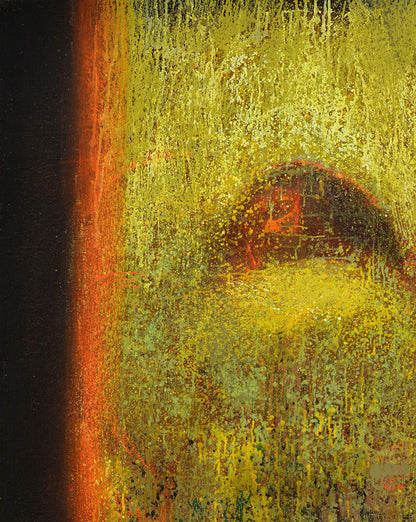 Abstract oil painting Way to Yourself by Stadnik Vladimir: vibrant yellow green lips