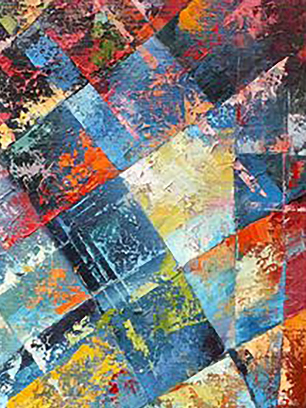 Vibrant Awakening oil painting by Kirilenko Mikhail with bold geometric shapes