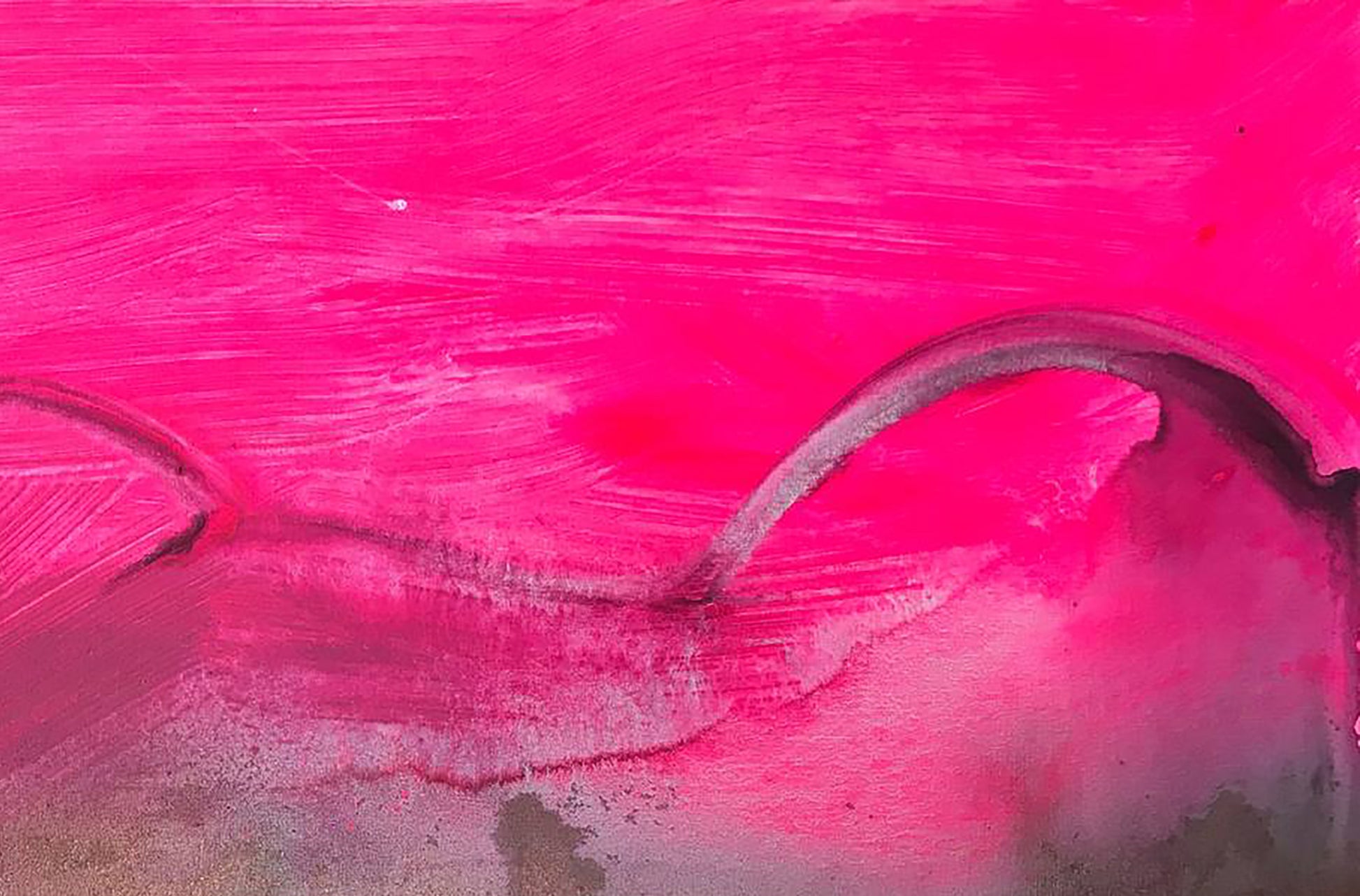 Vibrant fuchsia abstract acrylic painting by Melezhik Olga with sweeping brushstrokes