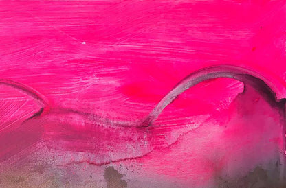 Vibrant fuchsia abstract acrylic painting by Melezhik Olga with sweeping brushstrokes