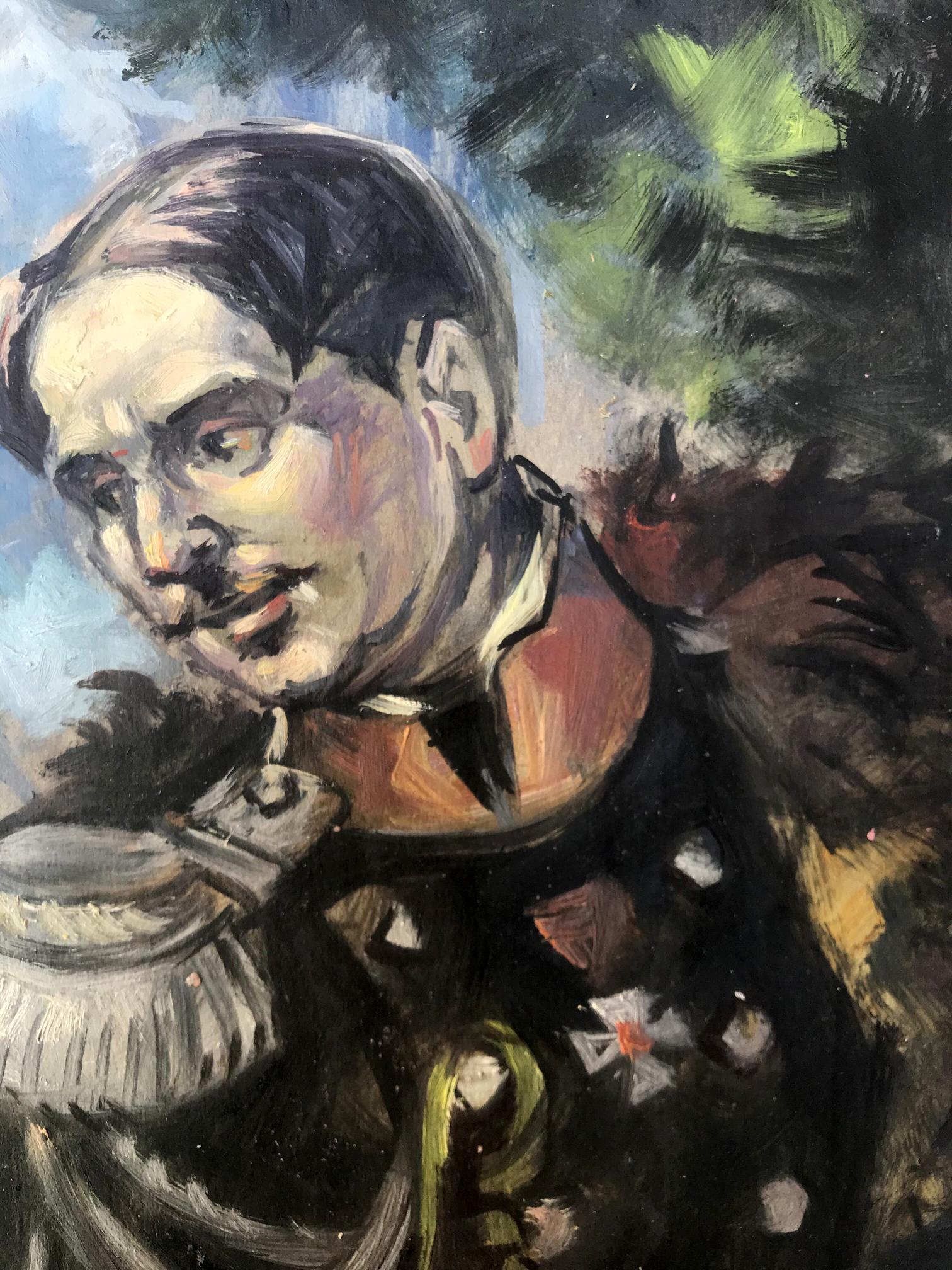 Oil painting portrait of officer Alexander Litvinov in formal attire with medals