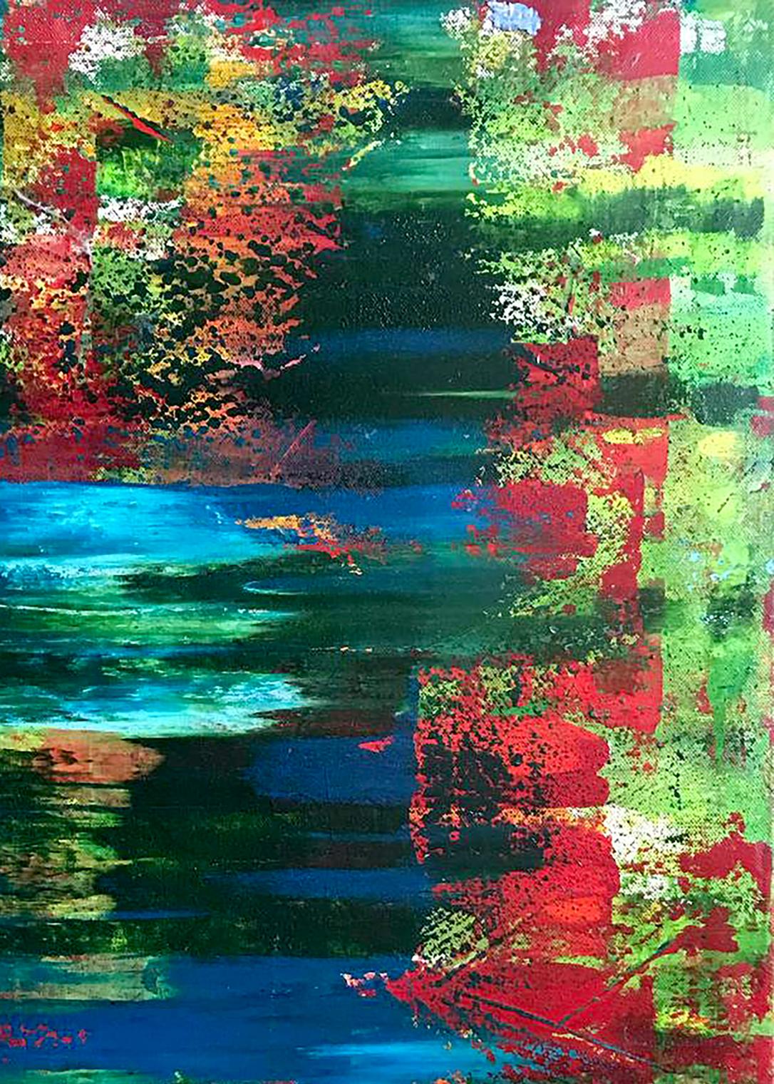 Vibrant Autumn Speed acrylic painting by Melezhik Olga with bold colorful strokes