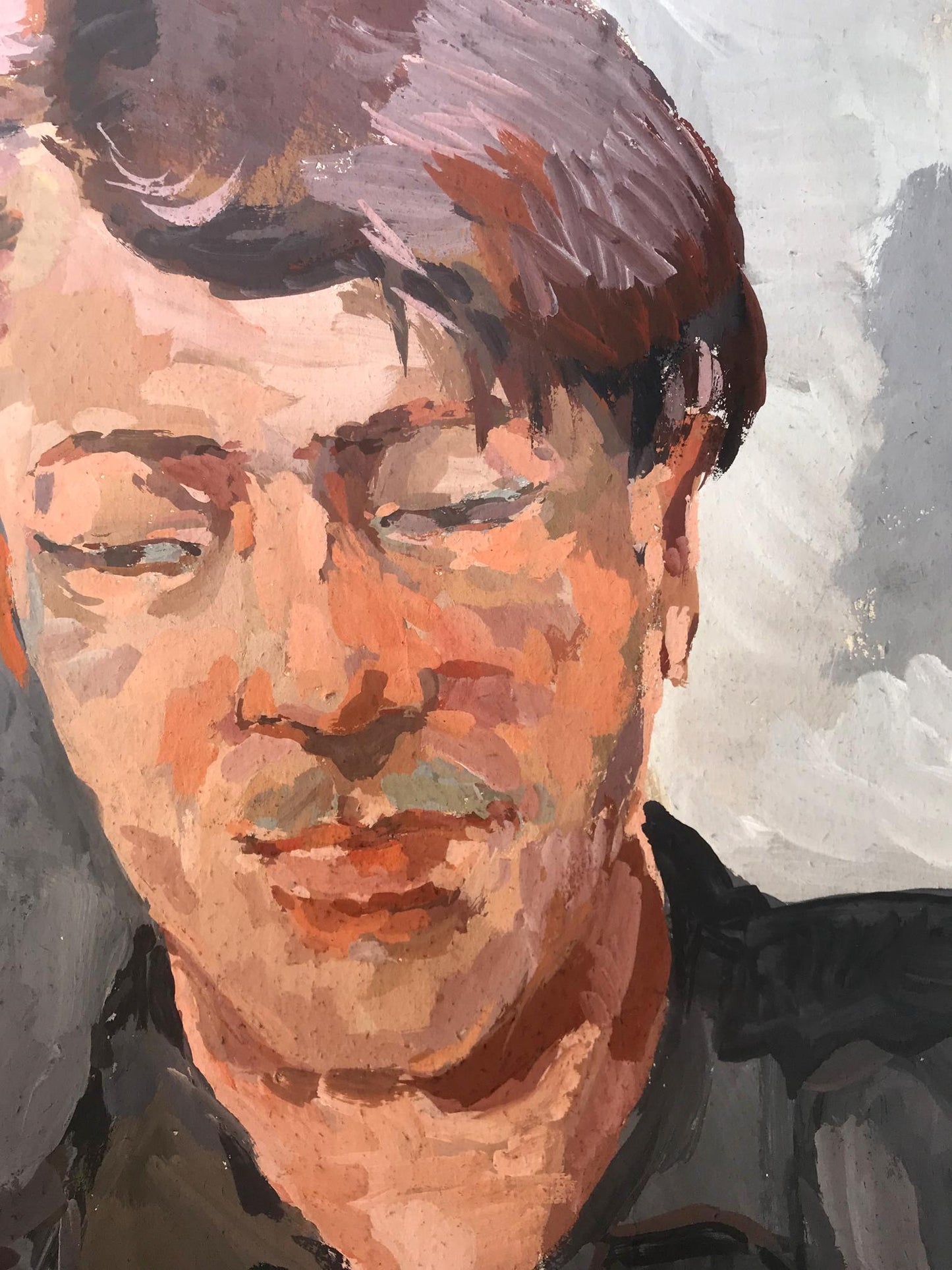 Textured impressionistic oil portrait of Alexander Arkadievich Litvinov