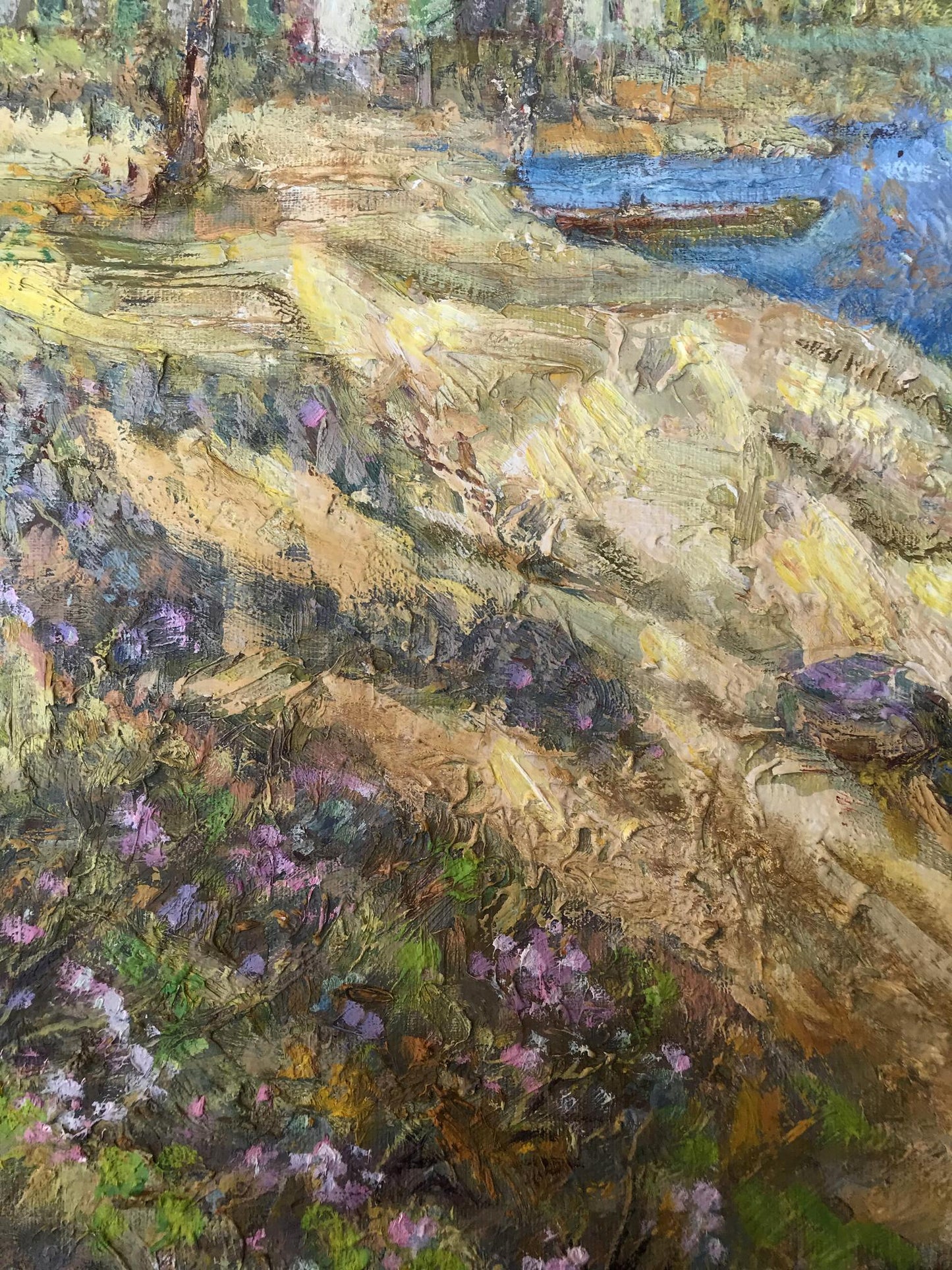 Oil Painting Village Nature Landscape