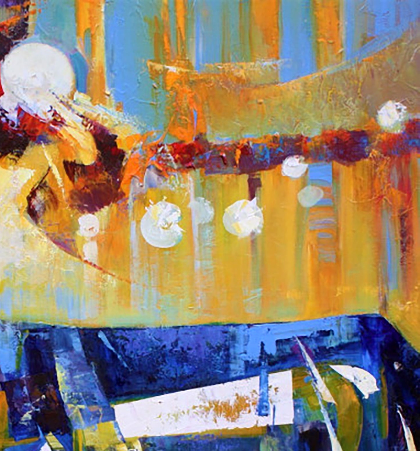 Vibrant Oil painting Free skate by Valentina Alekseevna Kozyar with bold strokes