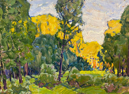 Vibrant impressionist oil painting Early autumn by Kolosovsky Georgy Sergeevich