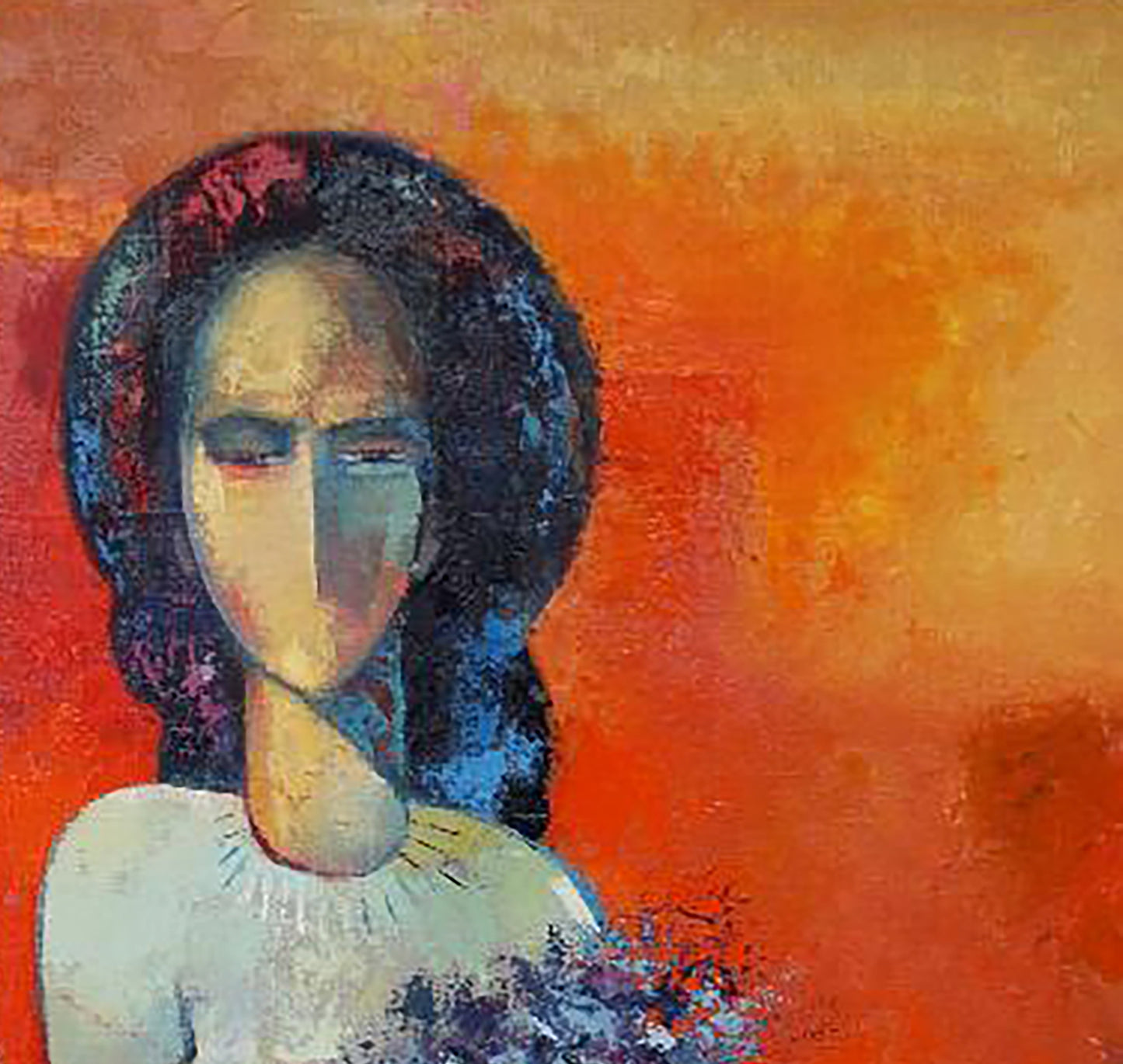 Abstract portrait of woman by Kirilenko Mikhail, Oil painting Warm morning