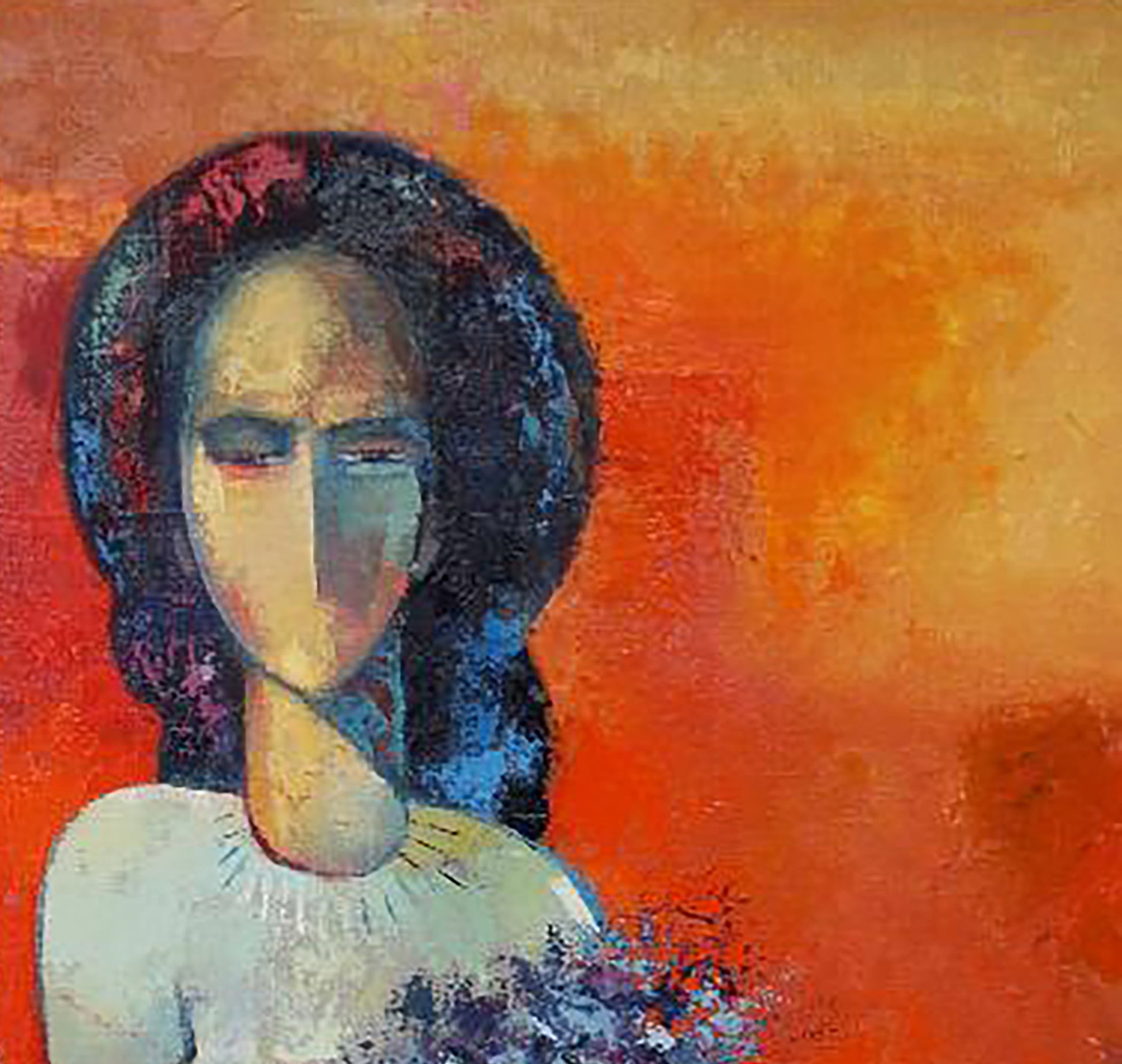 Abstract portrait of woman by Kirilenko Mikhail, Oil painting Warm morning