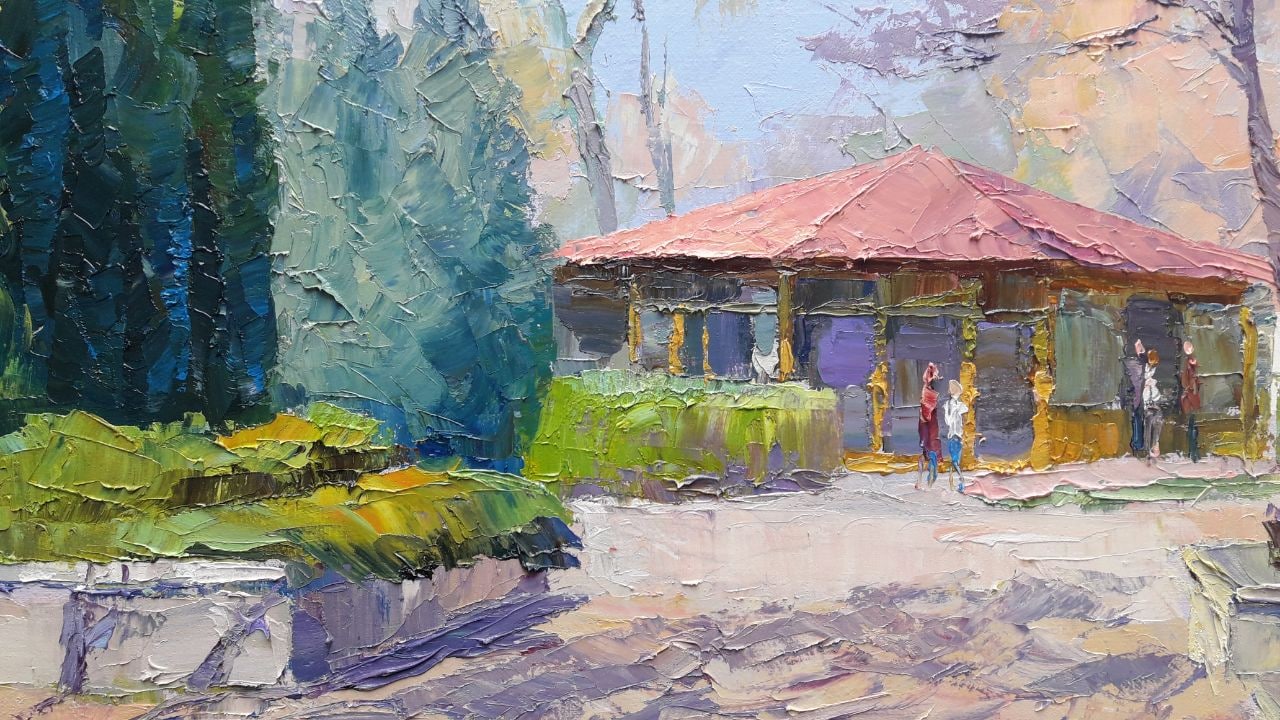 Vibrant impressionistic oil painting Spring in the park by Serdyuk Boris Petrovich