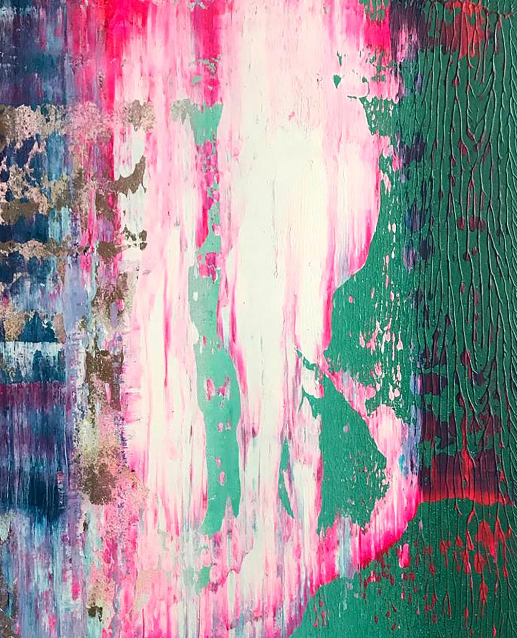 Abstract Northern Lights acrylic painting by Melezhik Olga
