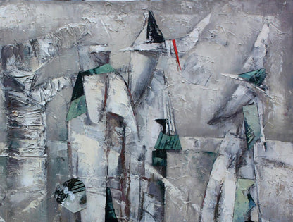 Oil painting White space by Valentina Alekseevna Kozyar, textured gray layers