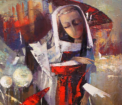 Abstract expressionist oil painting Tomorrows rain by Valentina Alekseevna Kozyar