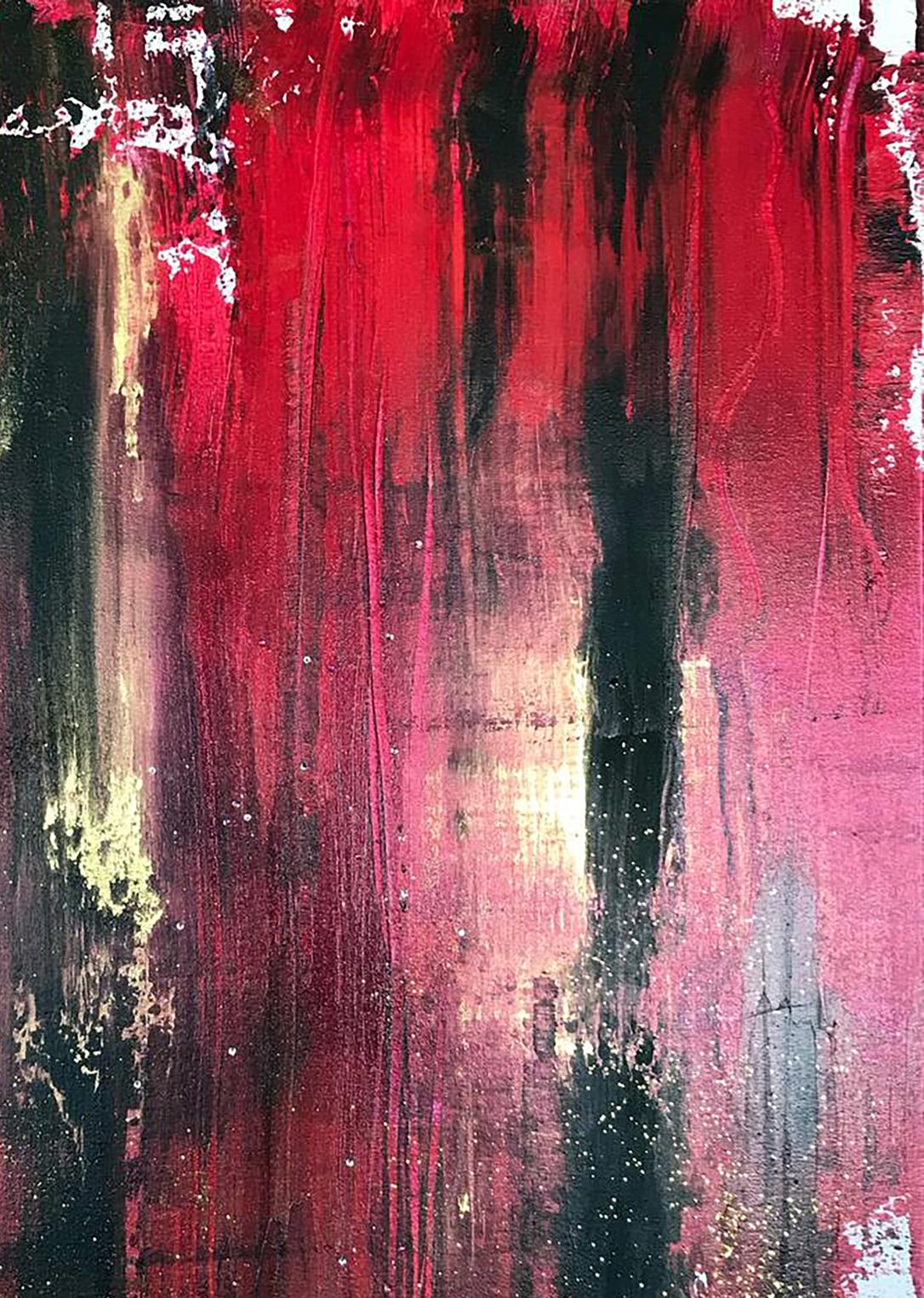 Fire Kali acrylic painting by Melezhik Olga with bold red black strokes