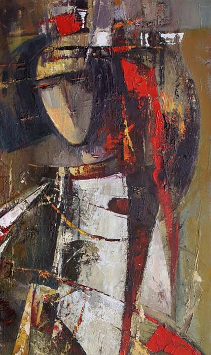 Oil painting Autumn Rhapsody by Valentina Alekseevna Kozyar, bold red black white strokes