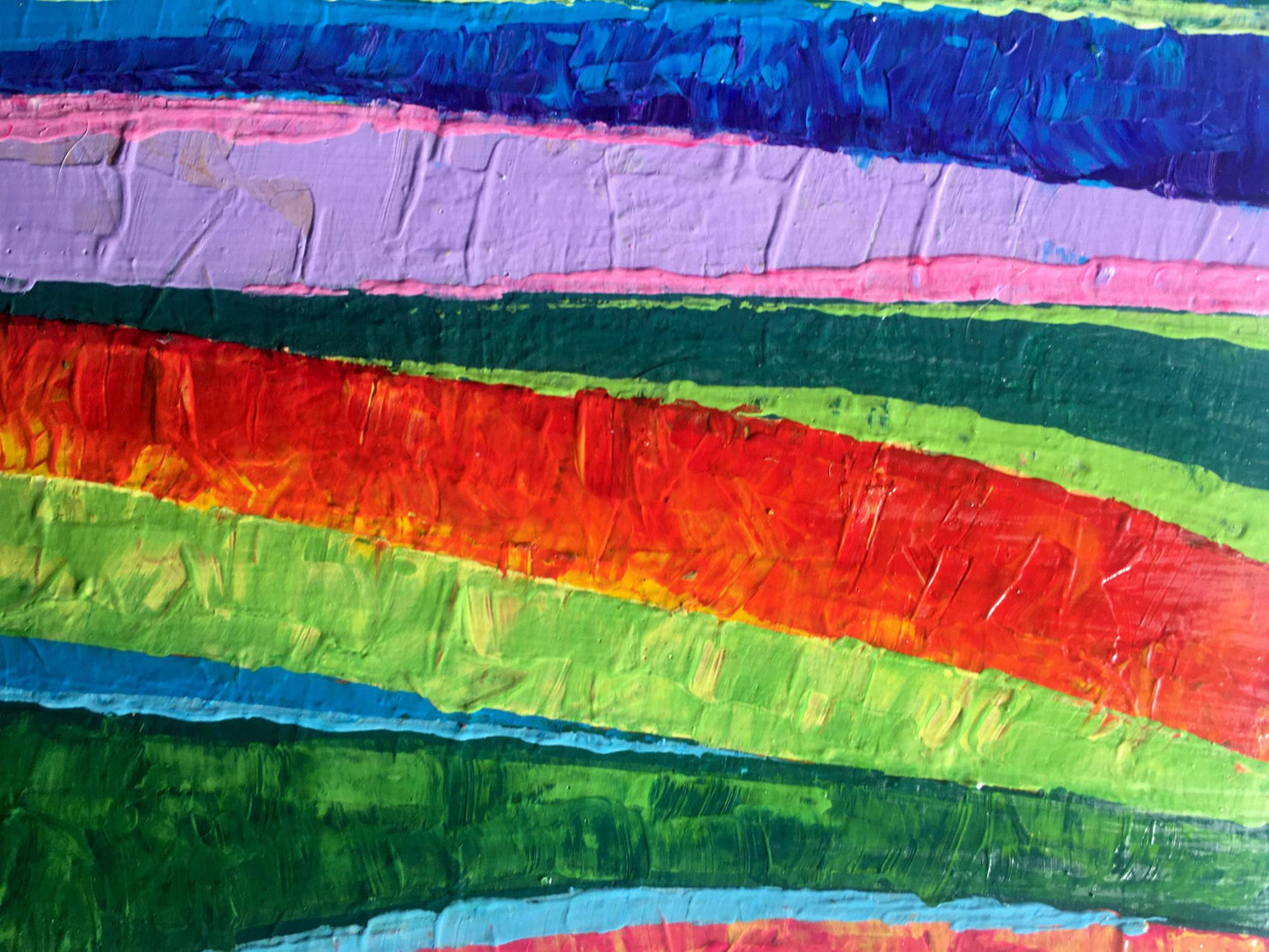 Vibrant oil painting Beyond the Mountains by Zadorozhnya V.V. with bold stripes